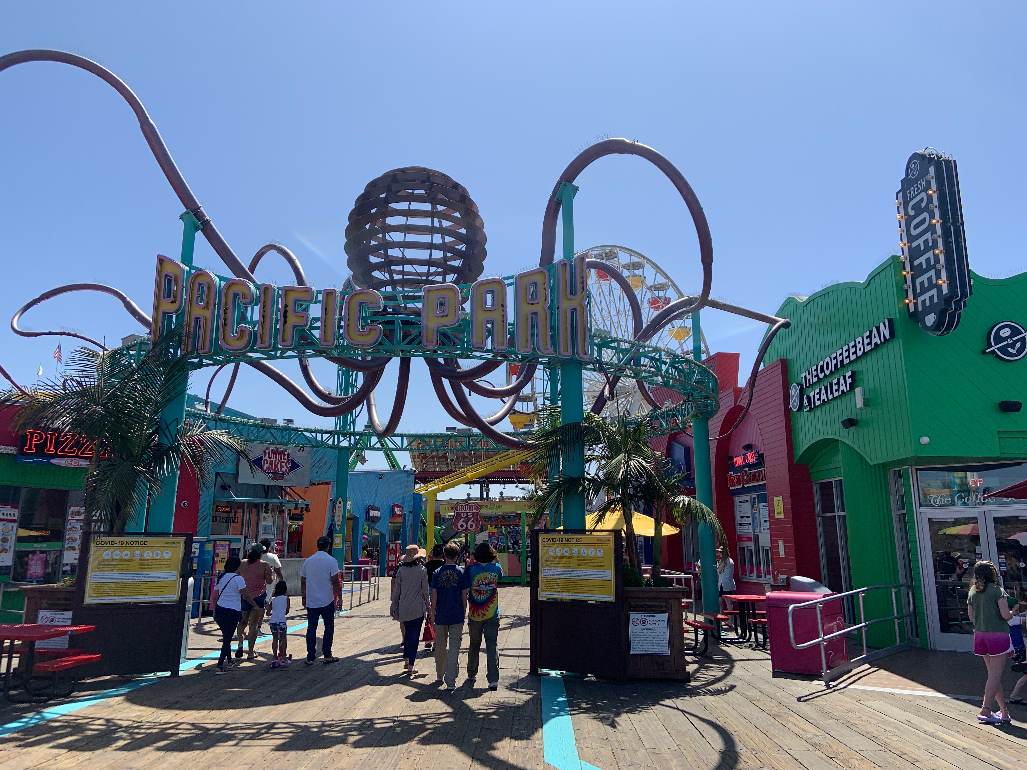 The nearby Santa Monica Pier